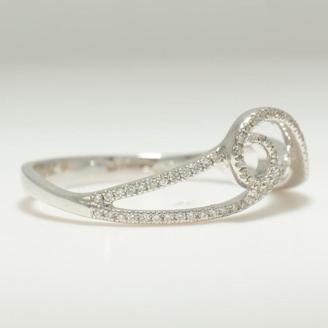 Infinity Loop Diamond Ring, 14k Solid Gold, Natural Diamonds, Stackable Band Ring, Everyday Minimalist Jewelry