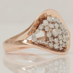 Load image into Gallery viewer, Leaf Cluster Natural Diamond Ring: 14k Solid Gold Bold Statement Jewellery, Certified Jewelry