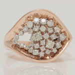 Load image into Gallery viewer, Leaf Cluster Natural Diamond Ring: 14k Solid Gold Bold Statement Jewelry, IGI Certified, Ready To Ship