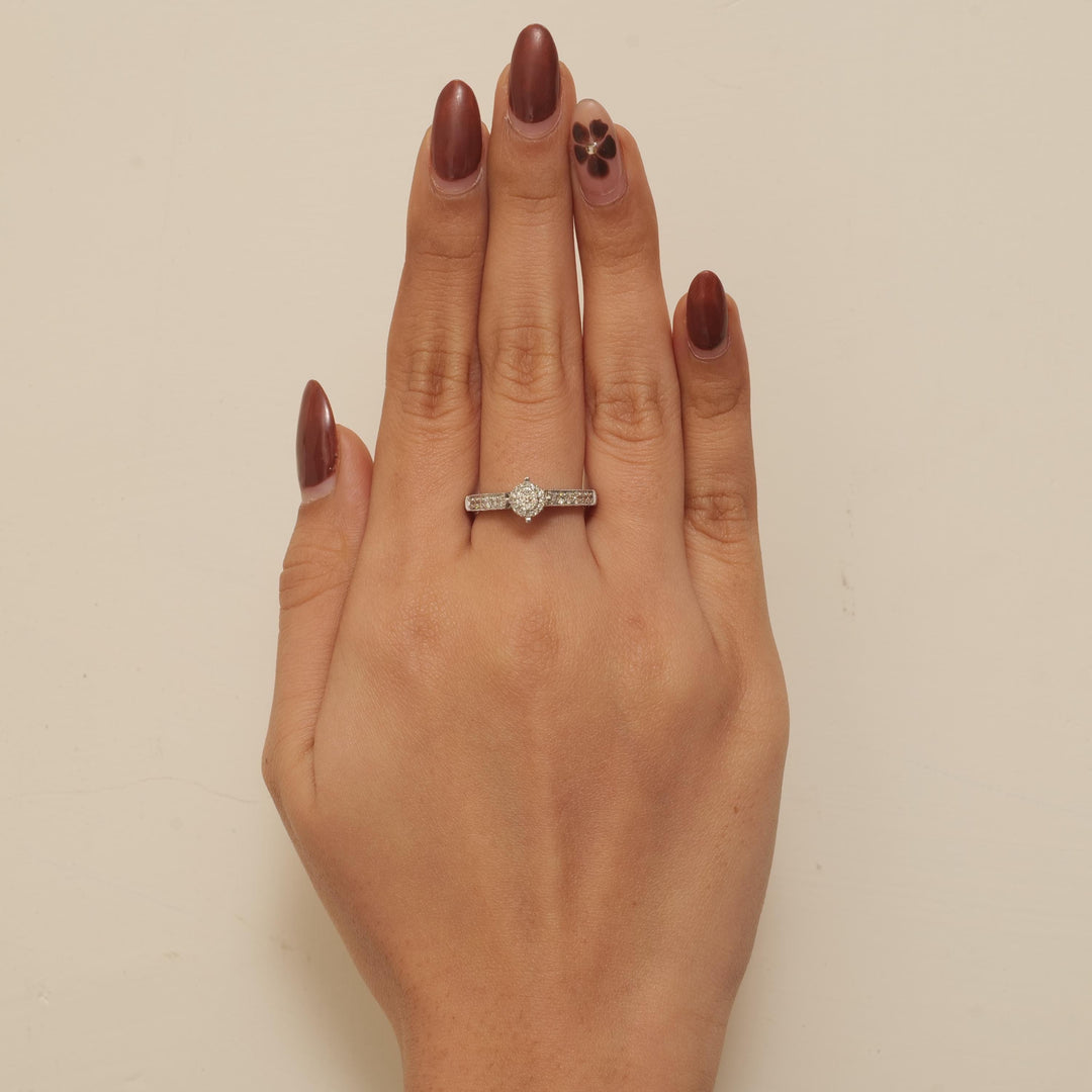 Diamond Engagement Ring, 14K Solid Gold, Split Band Diamond Ring, Natural Diamonds, Promise Ring, Proposal Stacking Ring, Gift For Her