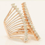 Load image into Gallery viewer, Cage Natural Diamond Band Ring, 14k Solid Gold Two-Toned Wide Cocktail Ring, IGI Certified, Ready To Ship