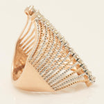 Load image into Gallery viewer, Cage Natural Diamond Band Ring, 14k Solid Gold Two-Toned Wide Cocktail Ring, IGI Certified, Ready To Ship