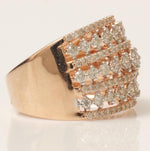 Load image into Gallery viewer, Wide Natural Diamond Eternity Ring: 14k Solid Gold Statement Cocktail Band Jewellery, Certified Jewelry