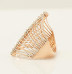 Load image into Gallery viewer, Cage Natural Diamond Band Ring, 14k Solid Gold Two-Toned Wide Cocktail Ring, IGI Certified, Ready To Ship