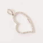 Load image into Gallery viewer, Open Heart Diamond Pendant, 14k Solid Gold, Natural Diamonds, Layering Minimalist Chain Necklace, Love Everyday Jewelry