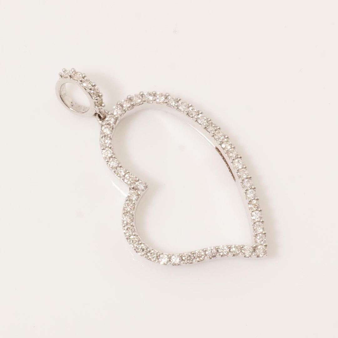 Open Heart Diamond Pendant, 14k Solid Gold, Natural Diamonds, Layering Minimalist Chain Necklace,  Love Everyday Jewelry