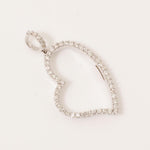 Load image into Gallery viewer, Open Heart Diamond Pendant, 14k Solid Gold, Natural Diamonds, Layering Minimalist Chain Necklace, Love Everyday Jewelry