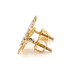 Load image into Gallery viewer, Kids Leaf Clover Diamond Stud Earrings, 14k Solid Gold, Natural Diamonds, Two Toned Studs, Gift for girls, Ready To Ship, HRD Certified