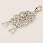 Load image into Gallery viewer, Floral Diamond Pendant, 14k Solid Gold, Natural Diamond, Filigree Cocktail Pendant, Butterfly Drop Necklace, Statement Bridal Jewelry