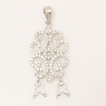 Load image into Gallery viewer, Floral Diamond Pendant, 14k Solid Gold, Natural Diamond, Filigree Cocktail Pendant, Butterfly Drop Necklace, Statement Bridal Jewelry