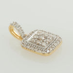 Load image into Gallery viewer, Square Diamond Halo Pendant, 14k Solid Gold, Natural Diamond, Statement Jewelry, Cluster Pendant, Minimalist Stacking Necklace, Gift for Her