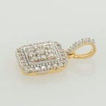 Load image into Gallery viewer, Square Diamond Halo Pendant, 14k Solid Gold, Natural Diamond, Statement Jewelry, Cluster Pendant, Minimalist Stacking Necklace, Gift for Her