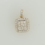 Load image into Gallery viewer, Square Diamond Halo Pendant, 14k Solid Gold, Natural Diamond, Statement Jewelry, Cluster Pendant, Minimalist Stacking Necklace, Gift for Her