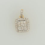Load image into Gallery viewer, Square Diamond Halo Pendant, 14k Solid Gold, Natural Diamond, Statement Jewelry, Cluster Pendant, Minimalist Stacking Necklace, Gift for Her