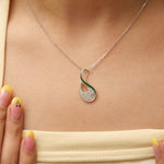 Load image into Gallery viewer, Teardrop Infinity Natural Diamond Pendant: 14k Solid Gold Enamel Cluster Stacking Necklace, IGI Certified, Ready To Ship