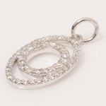 Load image into Gallery viewer, Oval Loop Diamond Pendant, 14k Solid Gold, Natural Diamonds, Layered Circle Necklace, Minimalist Stacking Pendant, Gift for Her