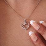 Load image into Gallery viewer, Heart Diamond Pendant, 14k Solid Gold, Natural Diamonds, Love Layering Minimalist Chain Necklace, Everyday Stackable Jewelry, Gift for Her