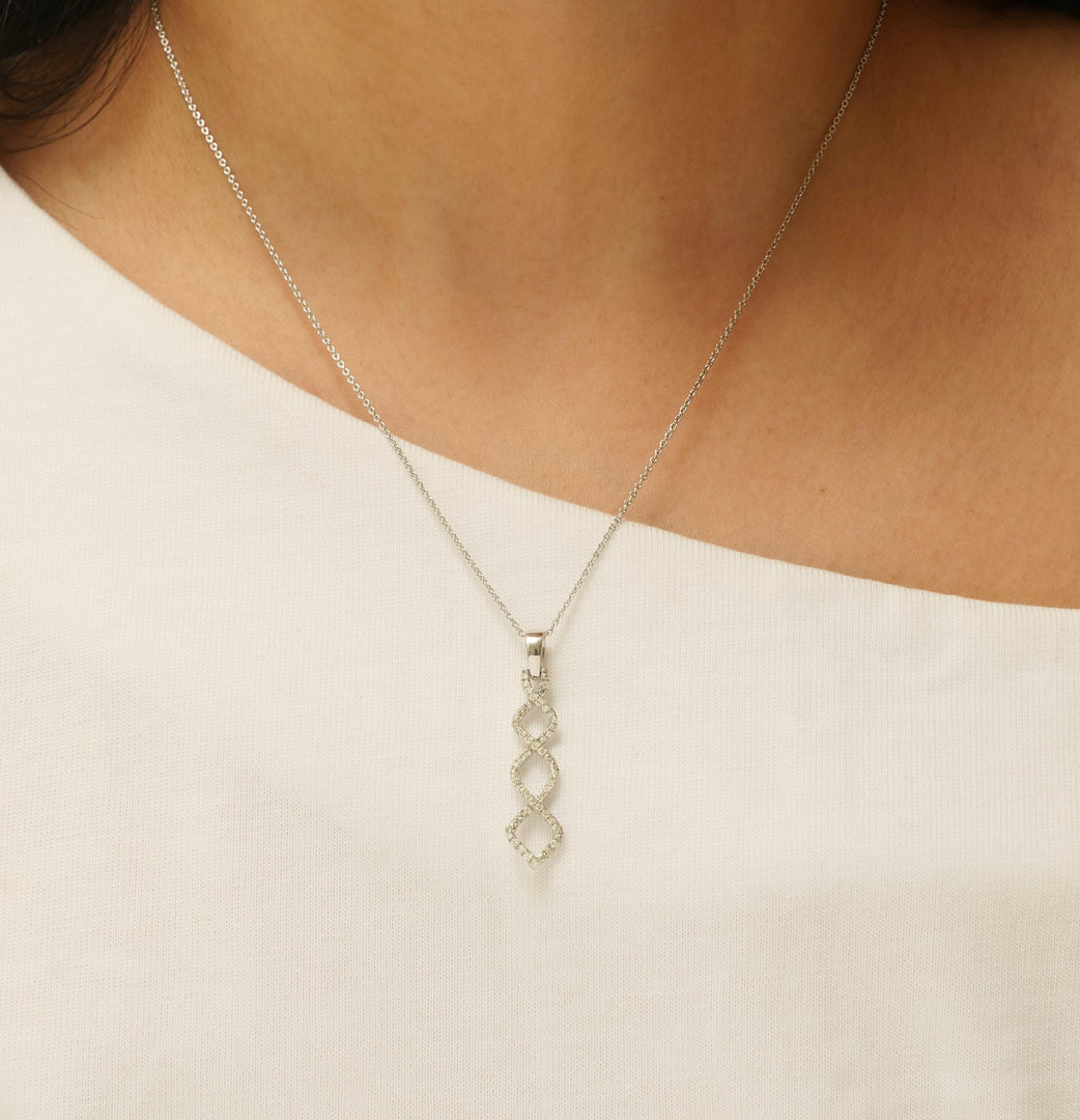 Linking Diamond Pendant, 14k Solid Gold, Natural Diamonds, Everyday Jewelry, Minimalist Stacking Necklace, Ready To Ship, IGI Certified