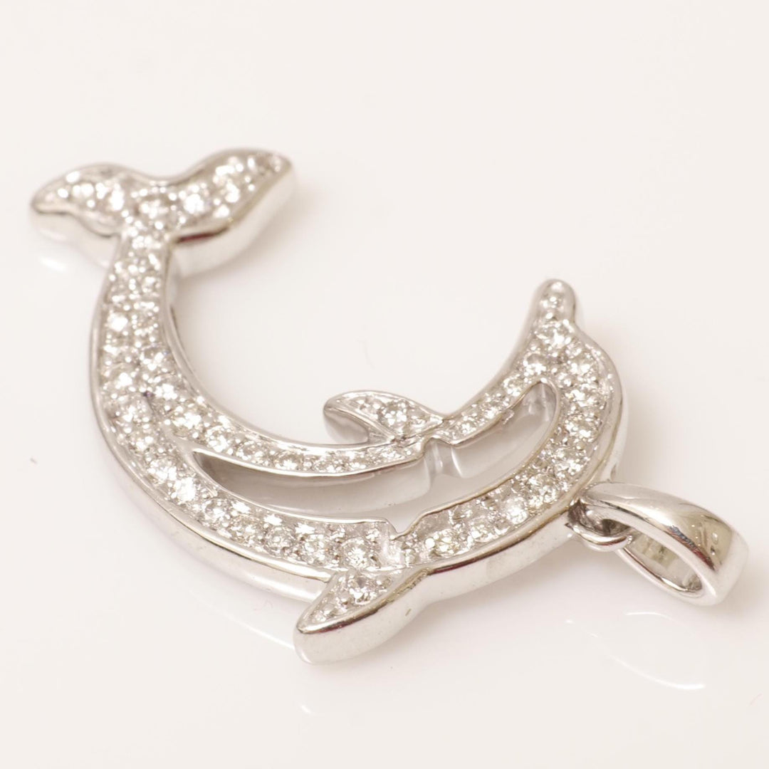 Dolphin Diamond Pendant, 14k Solid Gold, Natural Diamonds, Ocean Layering Necklace, Animal Statement Jewelry, Gift for Her