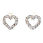 Load image into Gallery viewer, Kids Hollow Heart Diamond Stud Earrings, 14k Solid Gold, Natural Diamonds, Kids Jewelry, Gift for toddlers/girls/kids