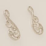 Load image into Gallery viewer, Swirl Diamond Stud Earrings, 14k Solid Gold, Natural Diamonds, Statement Jewelry, Everyday Minimalistic Jewelry, Filigree Stud, Gift For Her