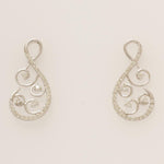 Load image into Gallery viewer, Swirl Diamond Stud Earrings, 14k Solid Gold, Natural Diamonds, Statement Jewelry, Everyday Minimalistic Jewelry, Filigree Stud, Gift For Her