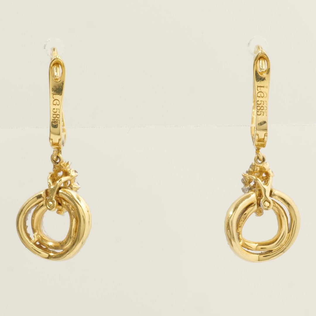 Circle Diamond Drop Huggie Earrings, 14k Solid Gold, Natural Diamonds, Statement Cocktail Earrings, Everyday Jewelry, Gift for Her