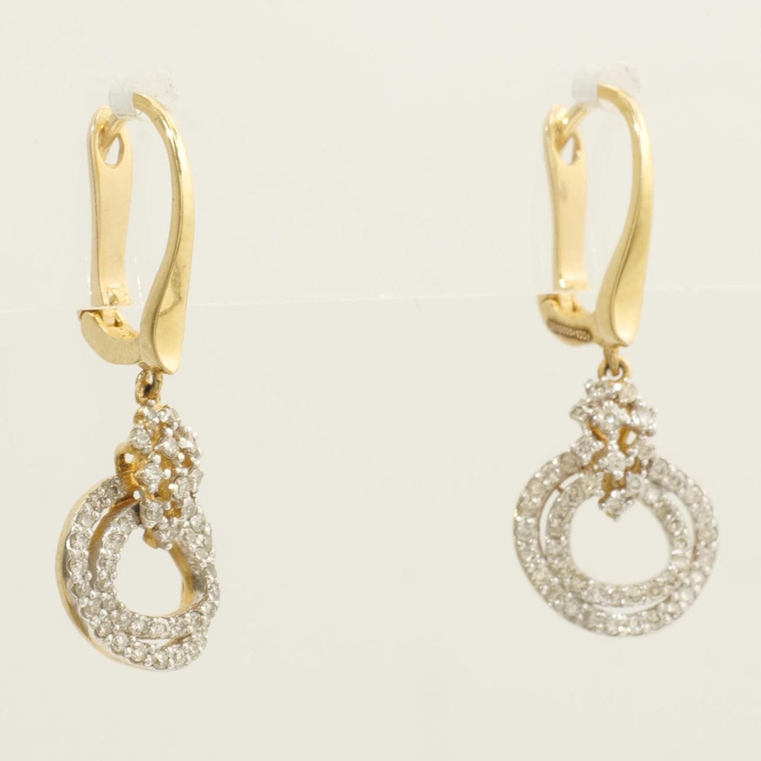 Circle Diamond Drop Huggie Earrings, 14k Solid Gold, Natural Diamonds, Statement Cocktail Earrings, Everyday Jewelry, Gift for Her