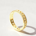 Load image into Gallery viewer, Diamond Ring In 14K Gold, Eternity Band, Natural Diamonds, StackableRing, Ready To Ship, Women's Day Gift