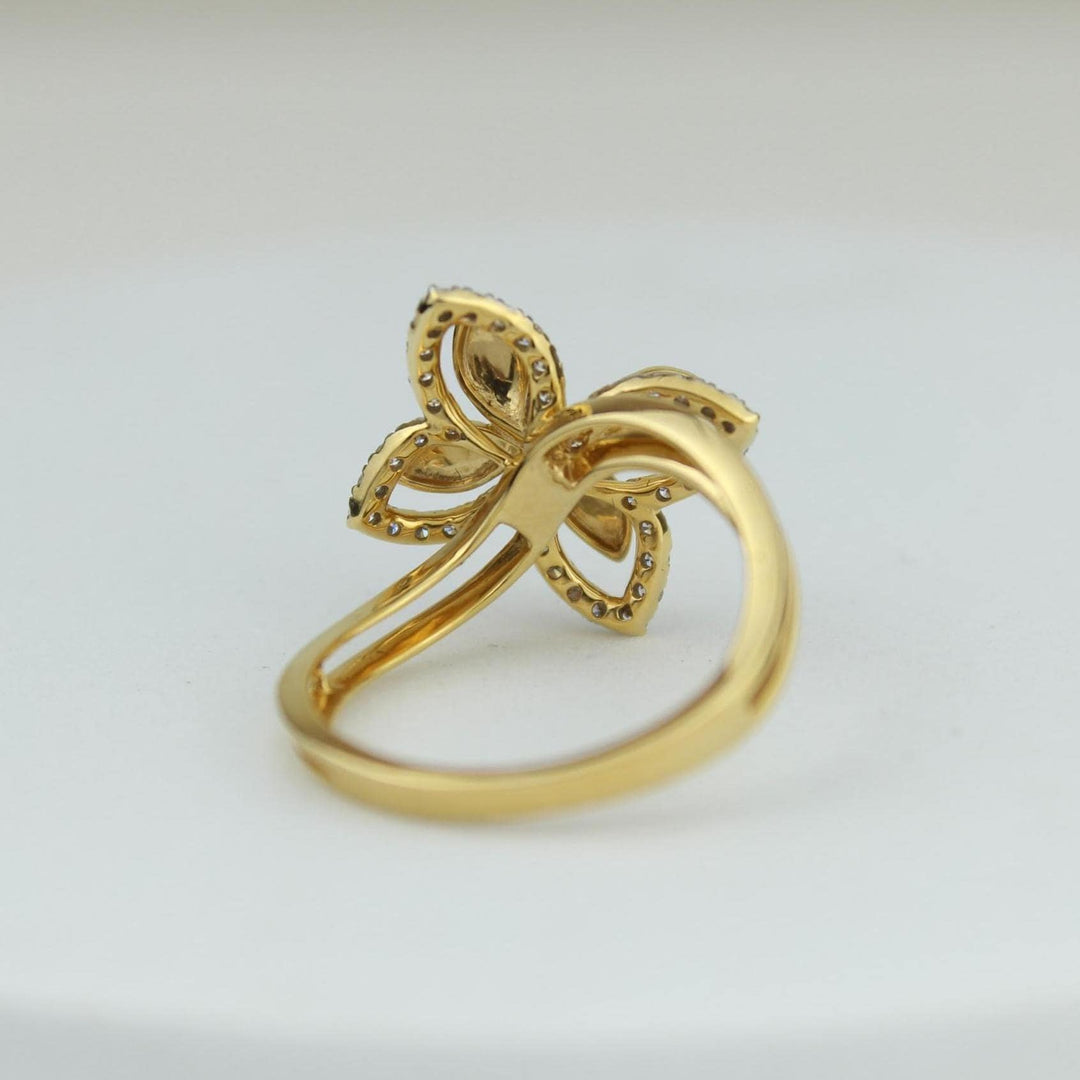 Butterfly Diamond Ring in 14k Solid Gold, Double Toned Ring, Natural Diamonds, Ready To Ship, Women's Day Gift