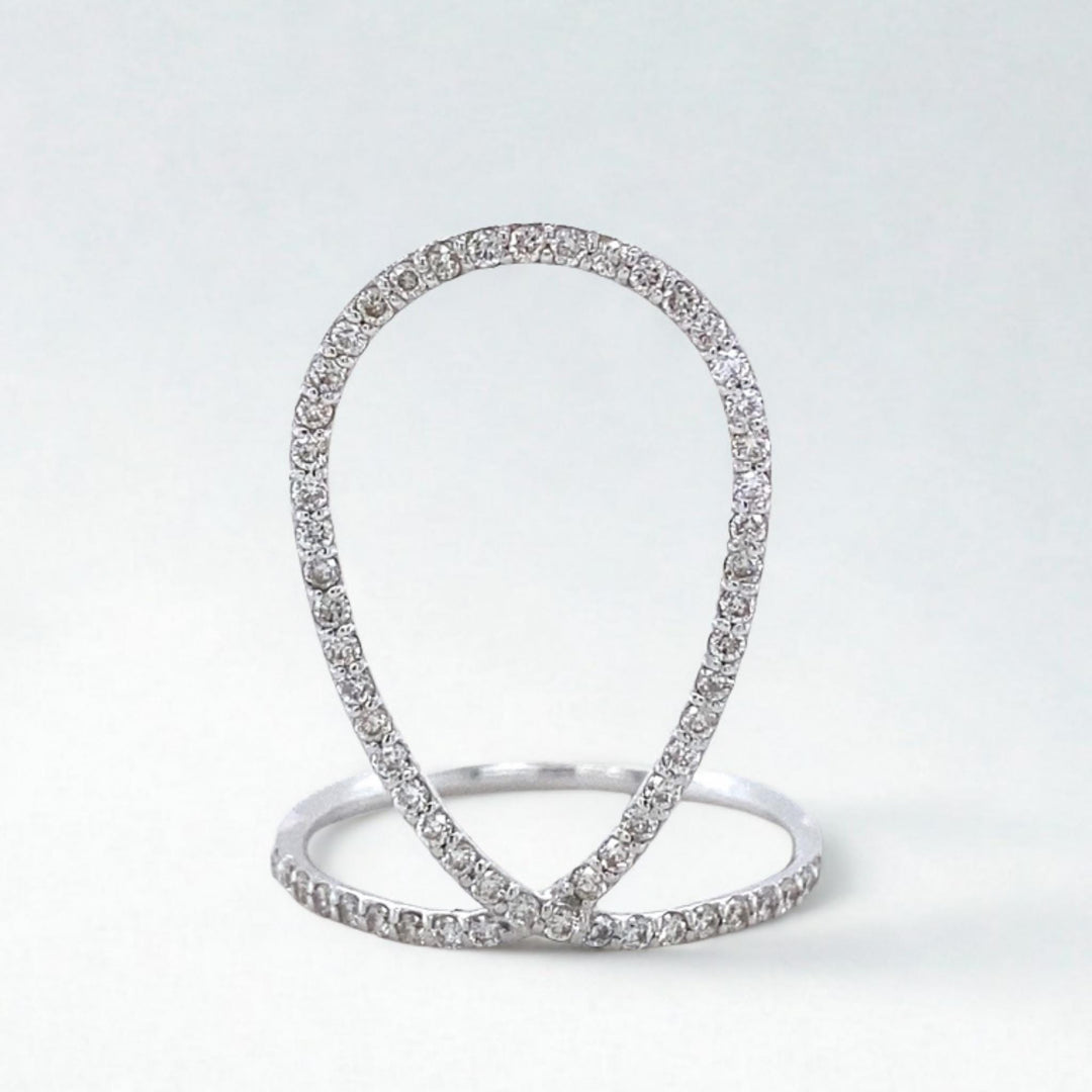 Pear Halo Diamond Ring, 14k Solid Gold Ring, Cocktail Diamond Ring, Natural Diamonds, Minimalist Ring, Ready To Ship, Women's Day Gift