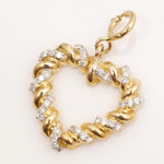 Load image into Gallery viewer, Twisted Heart Natural Diamond Char:, 14k Solid Gold Everyday Stacking Jewellery, Dual Tone Love Necklace, Certified Jewelry, Ready To Ship