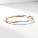 Load image into Gallery viewer, Square Trinity Natural Diamond Bangle Bracelet: 14k Solid Gold Stackable Minimalistic Pave Jewellery, Certified Jewelry