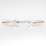 Load image into Gallery viewer, Cone End Diamond Bracelet, 14K Solid Gold, Natural Diamonds, Dual Tone Open Cuff, Geometric Statement Bracelet, Minimalist Stacking Jewelry