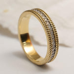 Load image into Gallery viewer, Round Diamond Band Ring in 14k Solid Gold, Supporting Diamond Band,  Natural Diamonds, Promise Ring, Ready To Ship, Women's Day Gift