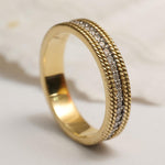 Load image into Gallery viewer, Round Diamond Band Ring in 14k Solid Gold, Supporting Diamond Band, Natural Diamonds, Promise Ring, Ready To Ship, Women's Day Gift