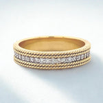 Load image into Gallery viewer, Round Diamond Band Ring in 14k Solid Gold, Supporting Diamond Band, Natural Diamonds, Promise Ring, Ready To Ship, Women's Day Gift