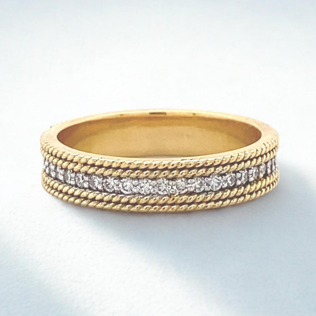 Round Diamond Band Ring in 14k Solid Gold, Supporting Diamond Band, Natural Diamonds, Promise Ring, Ready To Ship, Women's Day Gift