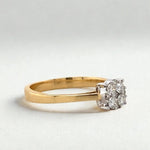 Load image into Gallery viewer, Clustered Natural Diamond Illusion Ring: 14k Solid Gold Dual Tone Proposal Jewellery, Ready To Ship, Certified Jewelry