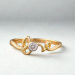 Load image into Gallery viewer, Diamond Love Ring In 14K Solid Gold, Proposal Ring With Natural Diamonds, Ready To Ship, Women's Day Gift