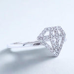 Load image into Gallery viewer, Diamond Ring, 14k Solid Gold, Natural Diamonds, Everyday Stackable Jewelry, Minimalistic Geometric Ring, Ready To Ship