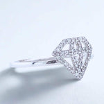 Load image into Gallery viewer, Diamond Ring, 14k Solid Gold, Natural Diamonds, Everyday Stackable Jewelry, Minimalistic Geometric Ring, Ready To Ship