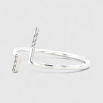 Load image into Gallery viewer, Double Bar Open Cuff Diamond Ring, 14k Solid Gold, Natural Diamonds, Asymmetrical T-Ring, Minimalist Ring, Ready To Ship, Women's Day Gift