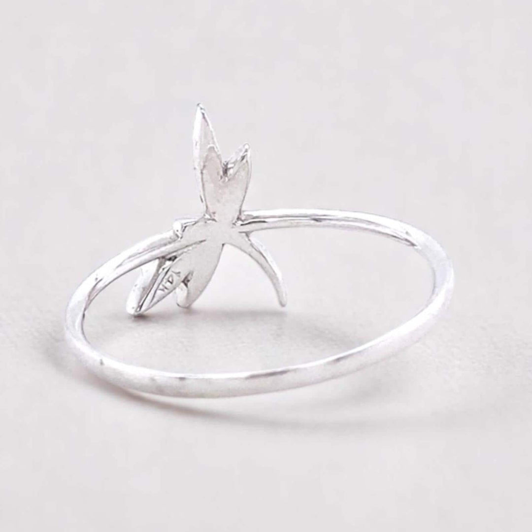 Dragonfly Diamond Ring, 14k Solid Gold, Natural Diamonds, Animal Ring, Everyday Minimalistic Jewelry, Ready To Ship
