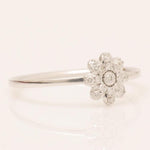 Load image into Gallery viewer, Flower Diamond Ring, 14k Solid Gold, IGI Certified, Natural Diamonds, Stackable Ring, Everyday Floral Ring, Minimalist Jewelry, Gift For Her