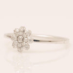 Load image into Gallery viewer, Flower Diamond Ring, 14k Solid Gold, IGI Certified, Natural Diamonds, Stackable Ring, Everyday Floral Ring, Minimalist Jewelry, Gift For Her