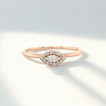 Load image into Gallery viewer, Halo Marquise Diamond Ring, 14K Solid Gold, Natural Diamonds, Everyday Minimalistic Jewelry, Stackable Ring, Ready To Ship