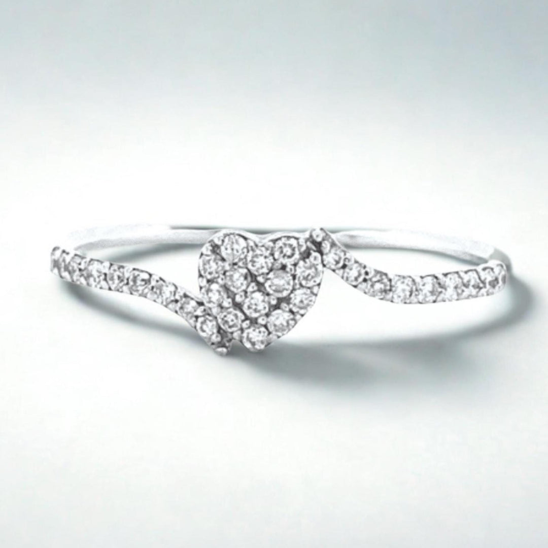Heart Diamond Ring, 14k Solid Gold, Natural Diamonds, Proposal Ring, , Everyday Jewelry, Ready To Ship, Women's Day Gift