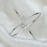 Load image into Gallery viewer, Orbit Diamond Ring, Criss Cross Ring, 14k Solid Gold, Natural Diamonds, Double Band X Ring, Stackable Minimalist Jewelry, Ready To Ship