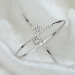 Load image into Gallery viewer, Orbit Diamond Ring, Criss Cross Ring, 14k Solid Gold, Natural Diamonds, Double Band X Ring, Stackable Minimalist Jewelry, Ready To Ship